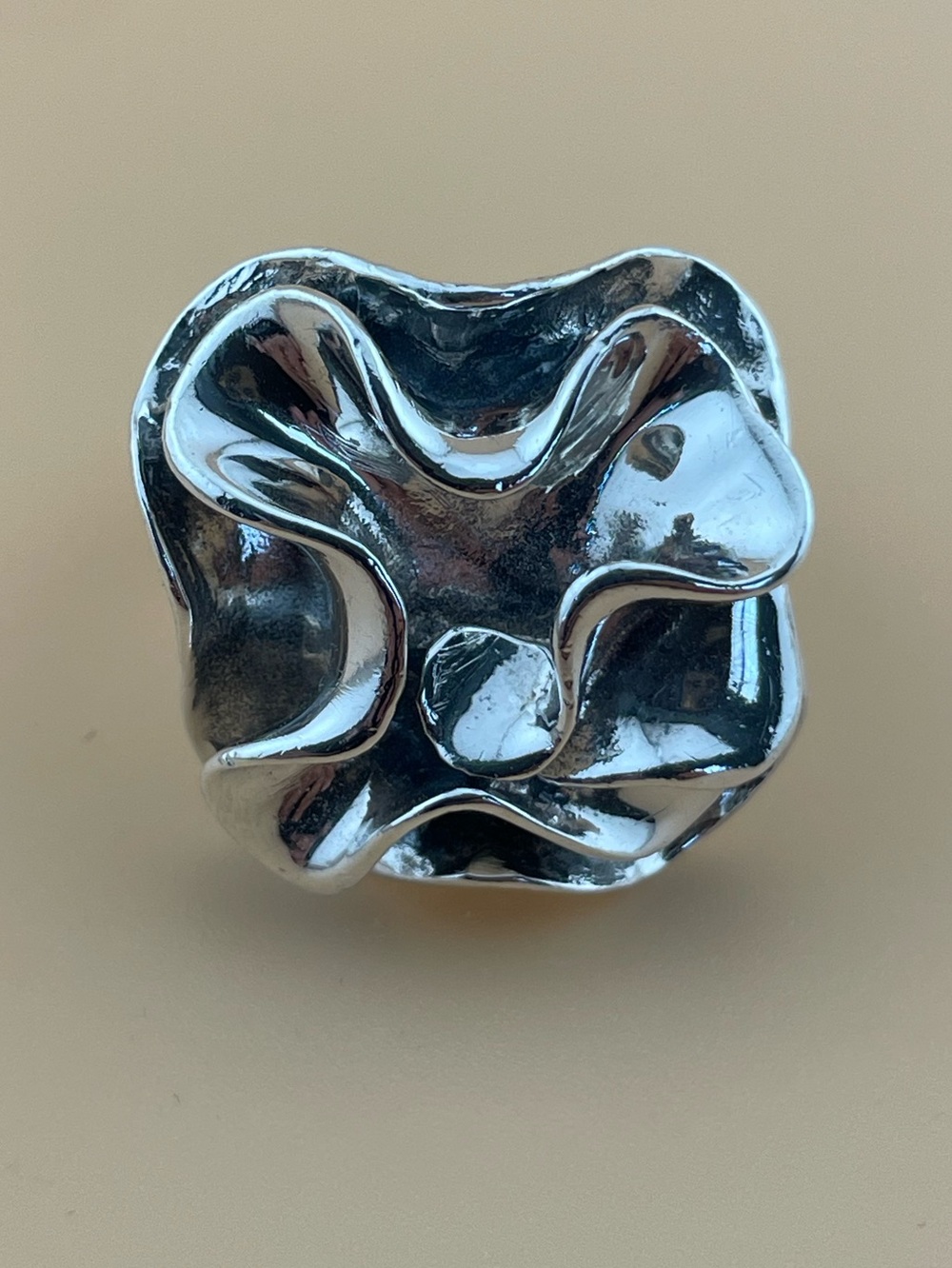 Sterling Silver Statement Flower Ring 925 Thailand Artisan Design - Picture 8 of 13